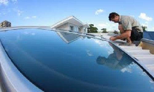 Solar hot water flat plate collectors