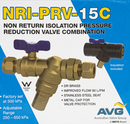 AVG 15mm 1/2" NRI-PRV-15C Non Return Isolation Pressure Reducing Combo Valve-2