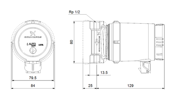 Grundfos Comfort 15-14 BA PM Auto Adapt Domestic Hot Water Recirculation Pump