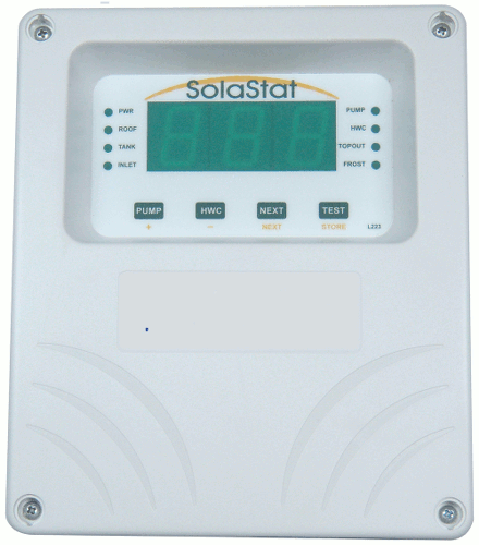 Solar Hot Water Pump Station With Senztek SolaStat 2 Sensors. Controller with full enclosure